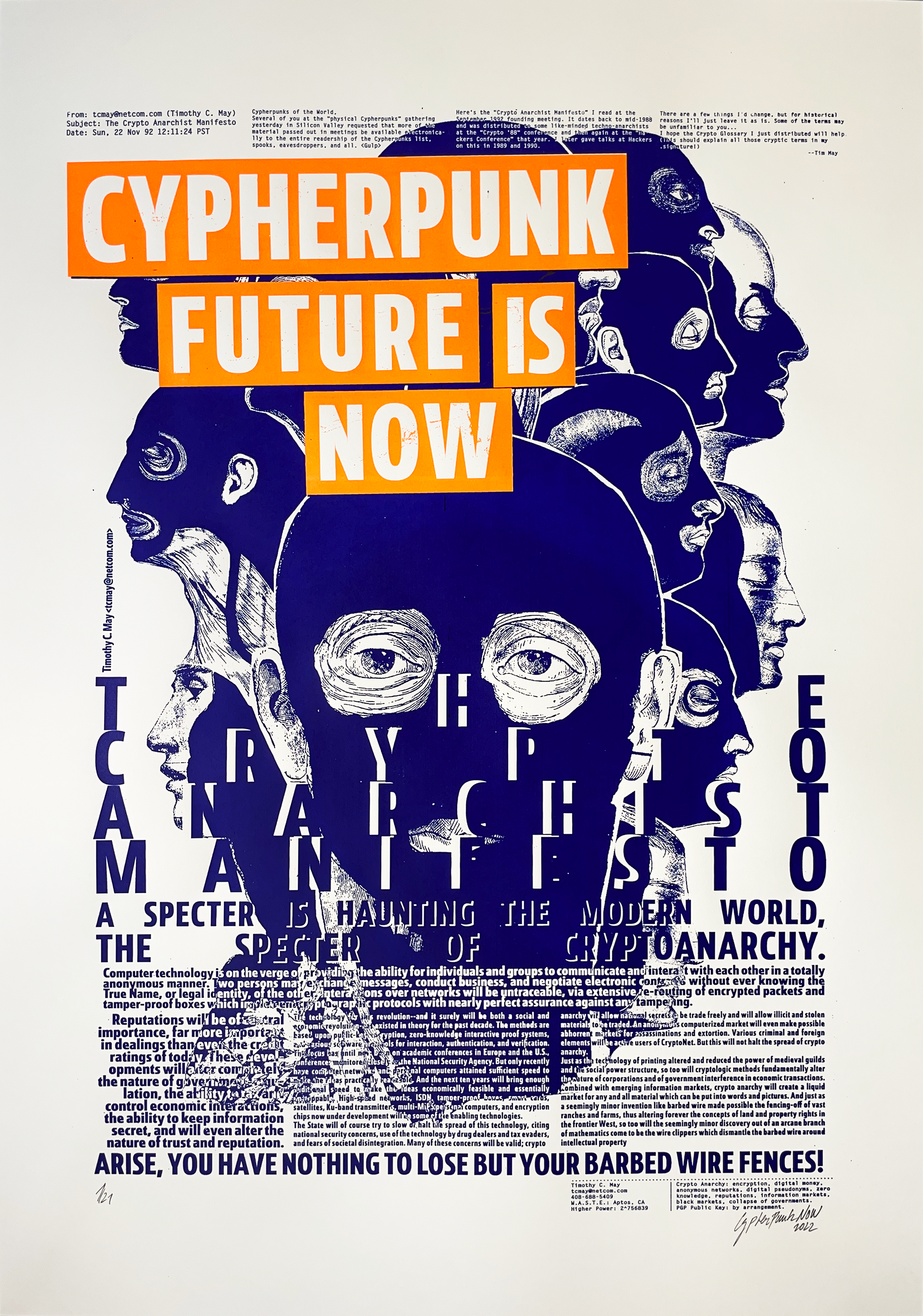Cypherpunk Now | CRYPTO ANARCHIST MANIFESTO ORANGE | View certificate