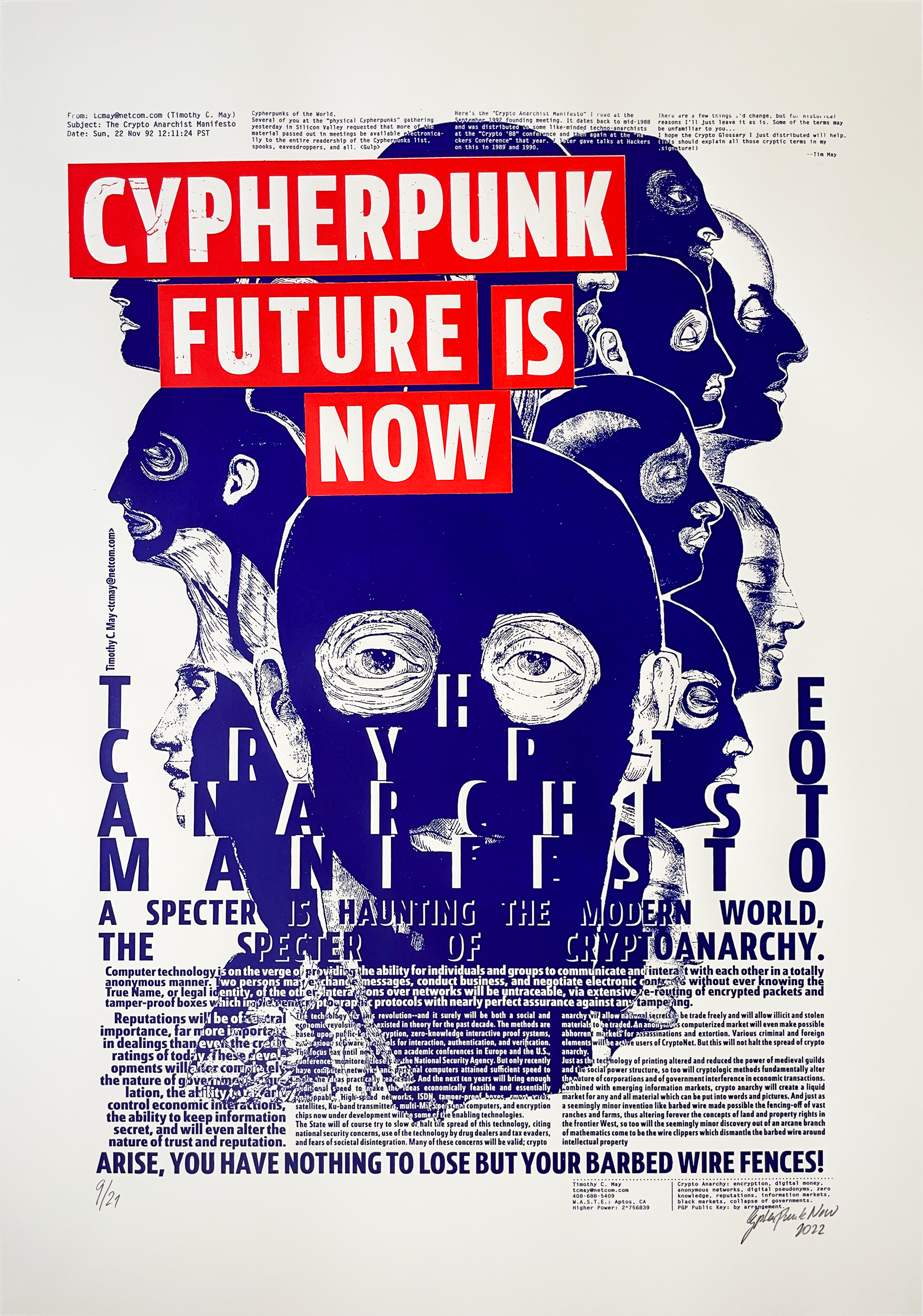 Cypherpunk Now | CRYPTO ANARCHIST MANIFESTO - RED | View certificate